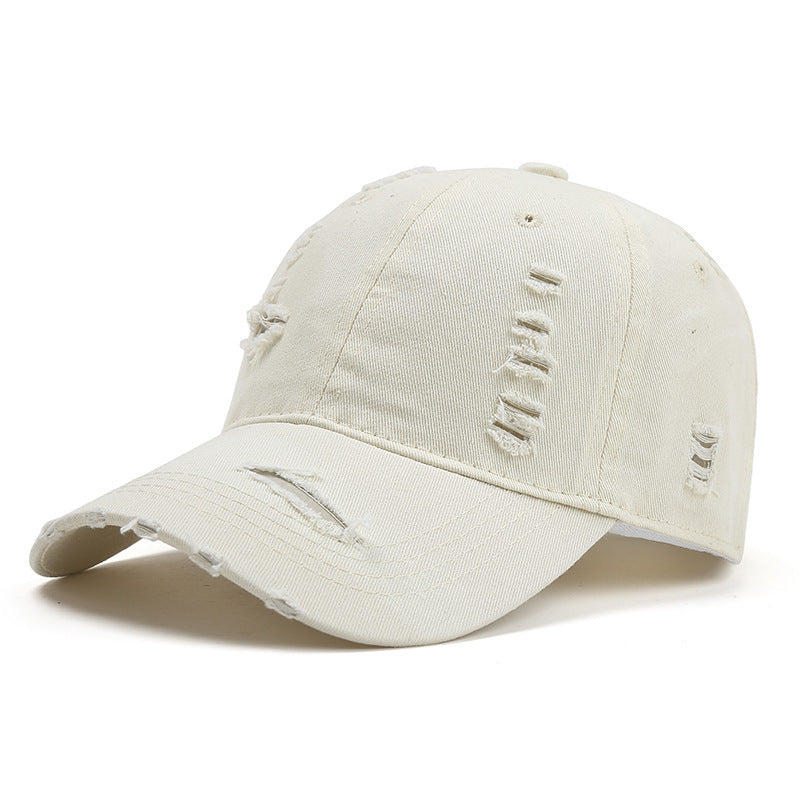European And American Spring And Summer Washed Make Old Ripped Denim Baseball Cap
