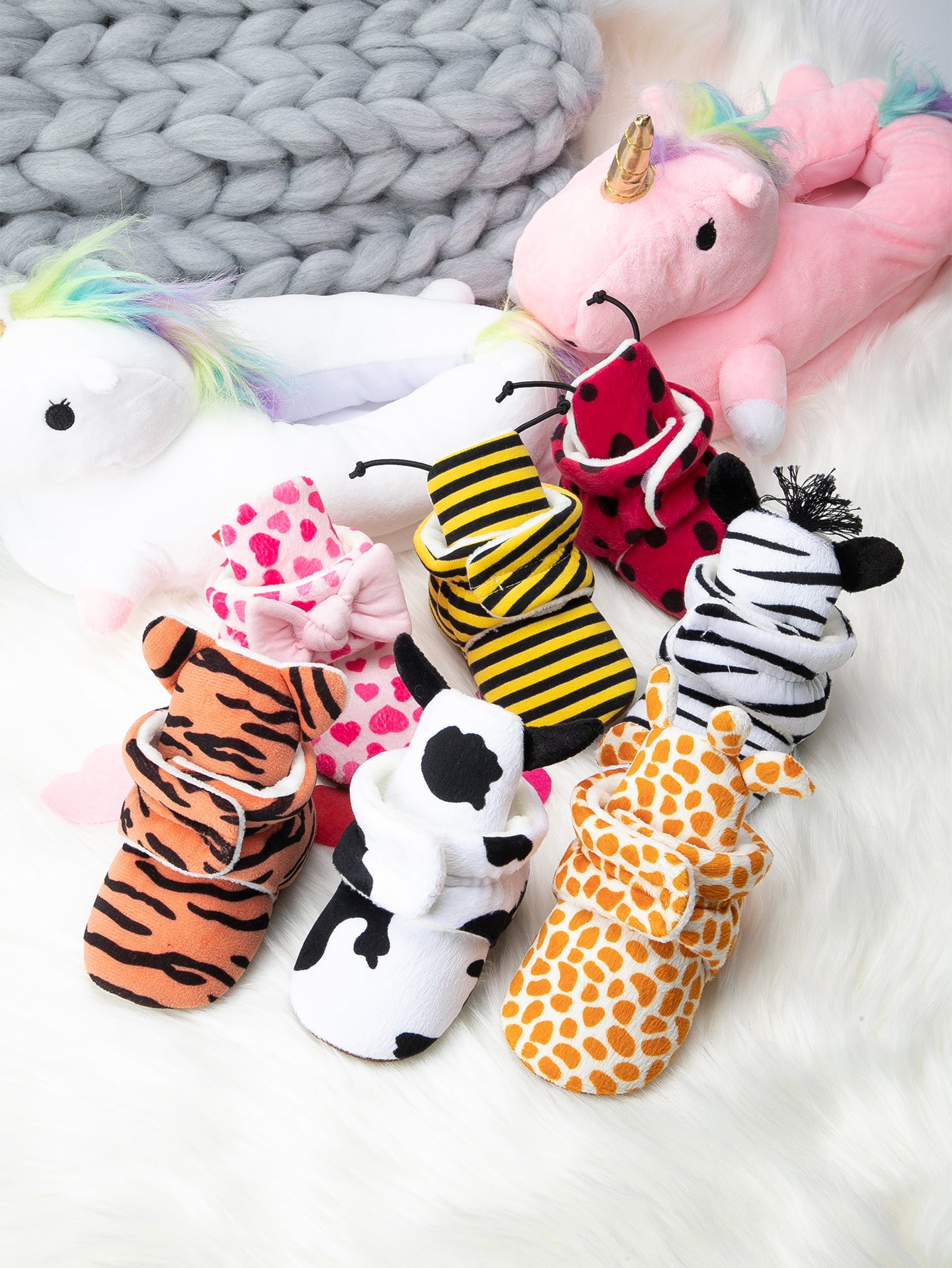Newborn Baby Animals Warm Fleece Socks Shoes Autumn Winter