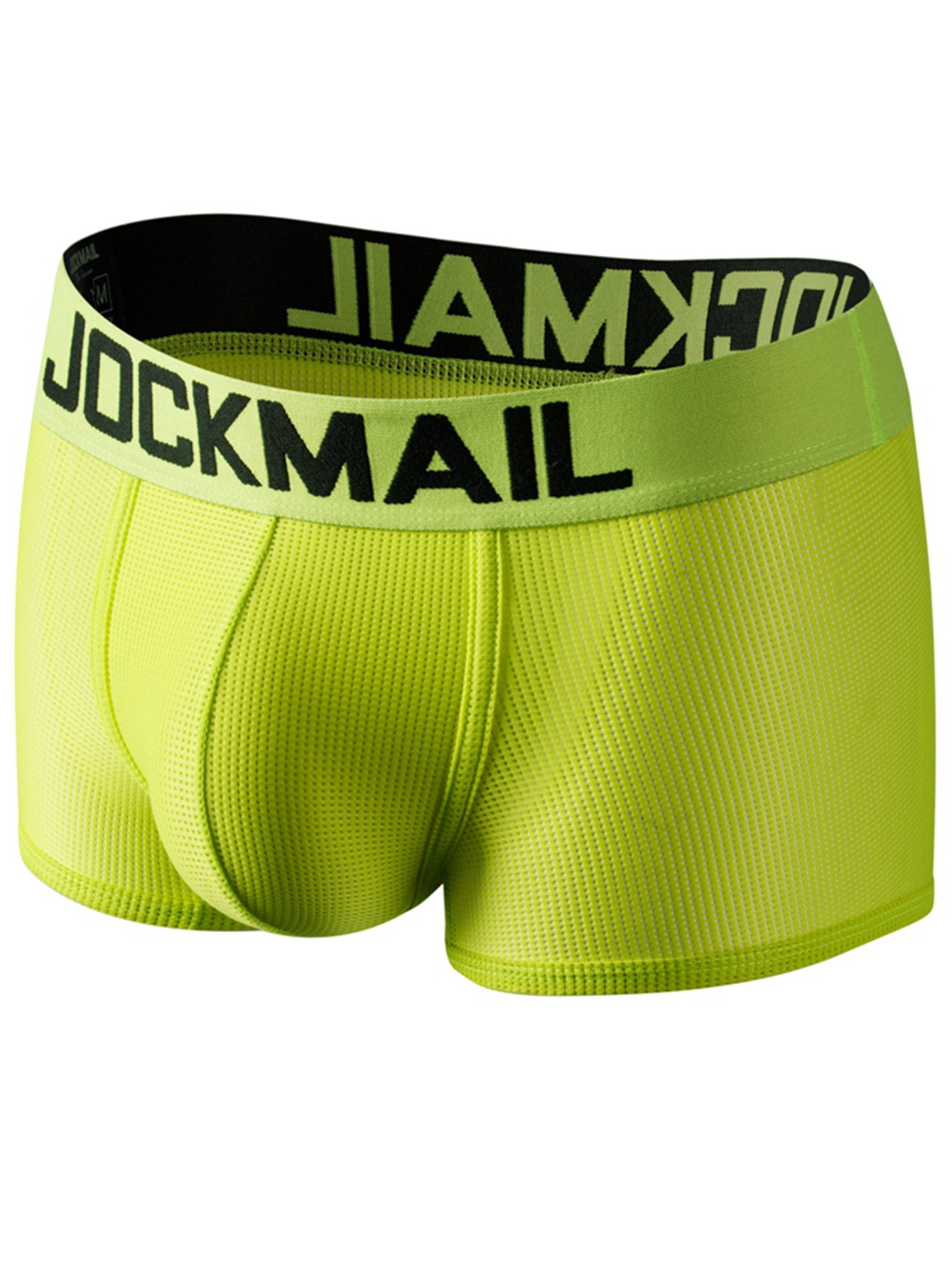 4pcs JOCKMAIL Sexy Neon Low Waist Mesh Breathable Boxer Briefs - Quick Dry, Medium Stretch, Semi-Sheer, Solid Color, Hand Washable, Comfortable Mens Underwear for Summer, Gym, Sports - High-Quality Nylon Fabric