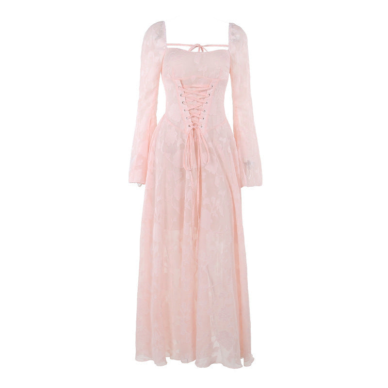 Vacation Style Lace Dress Women