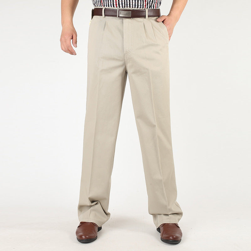 Thick Men's Pure Cotton Casual Pants