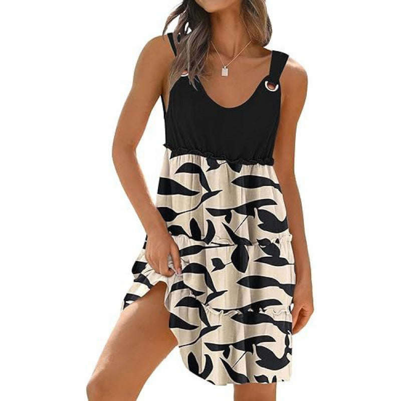 Vacation Swimsuit Smock Bohemian Floral Beach Dress