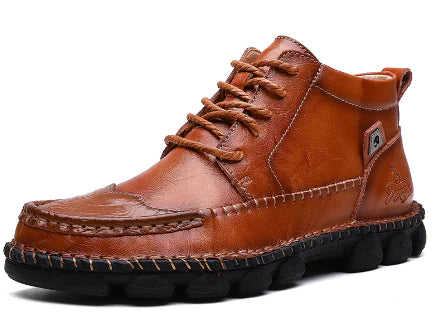 Winter Cowhide Casual British Middle Cut Leather Boots