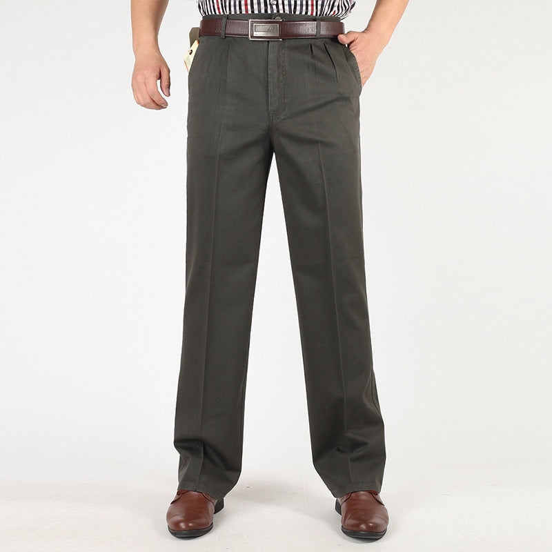 Thick Men's Pure Cotton Casual Pants
