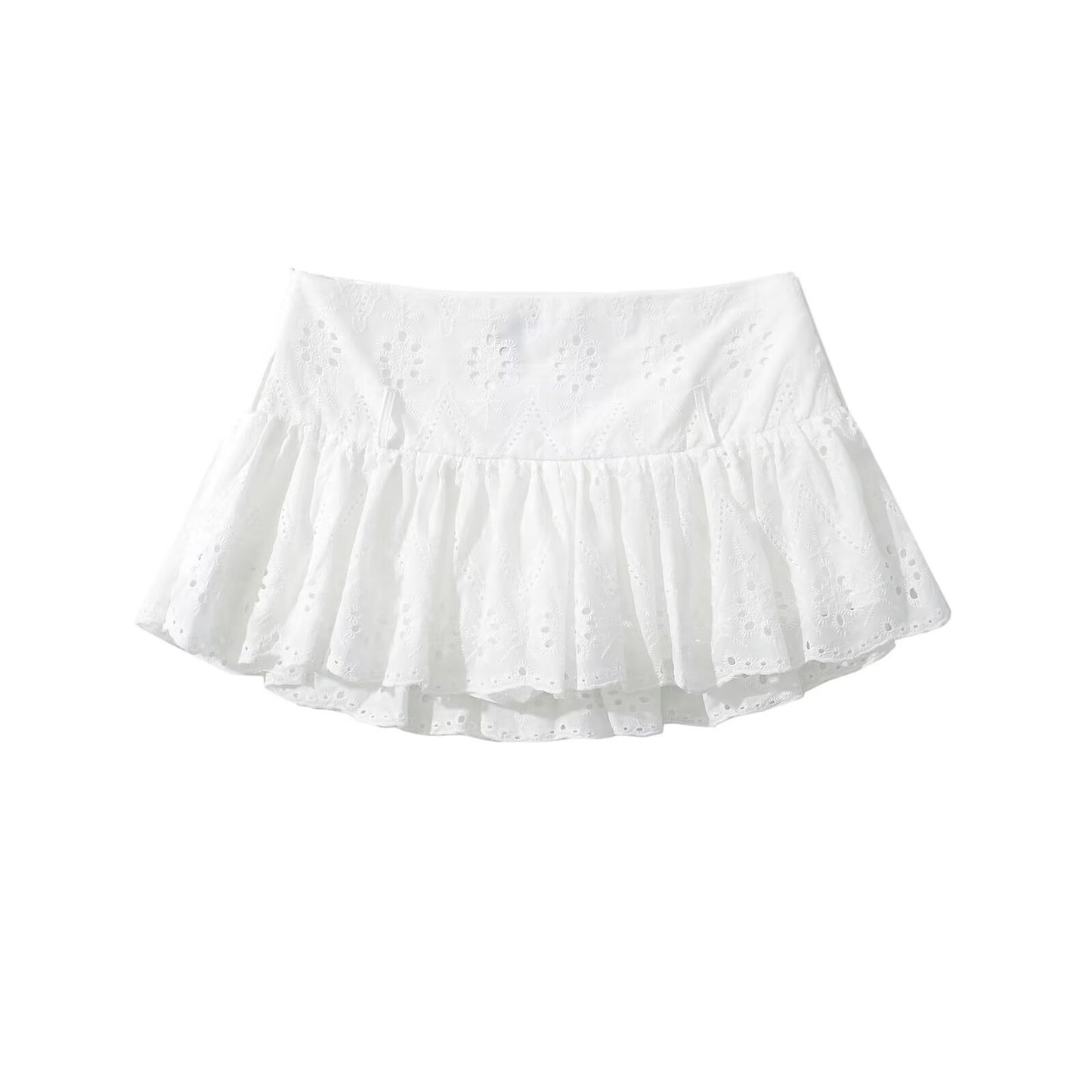 Fall Women's Clothing White Loose Lace Positioning Culottes
