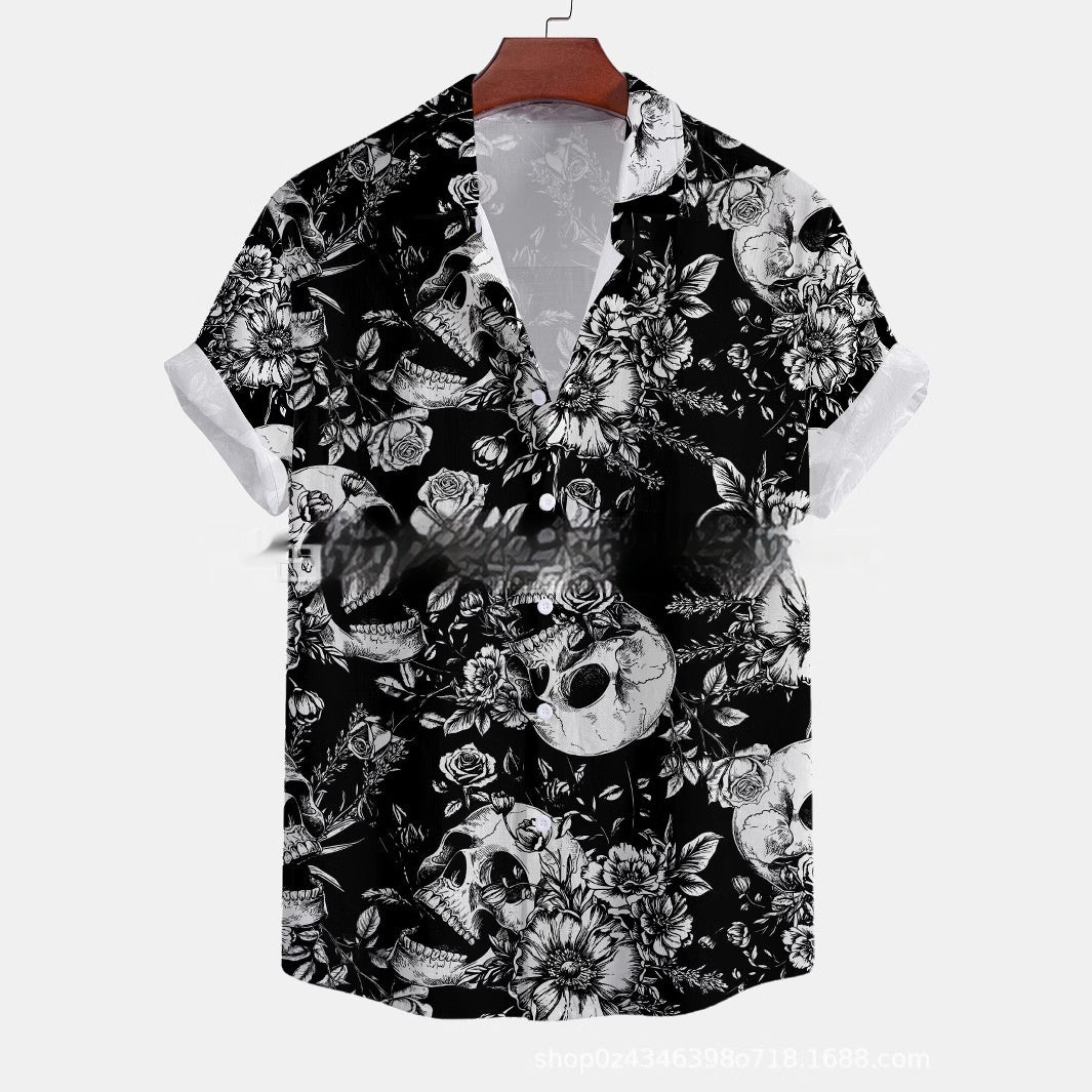 Casual Short-sleeved Shirt Printed Men