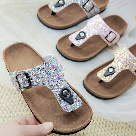 Cork Flip-flops Couples Shoes Beach Outdoor Slippers