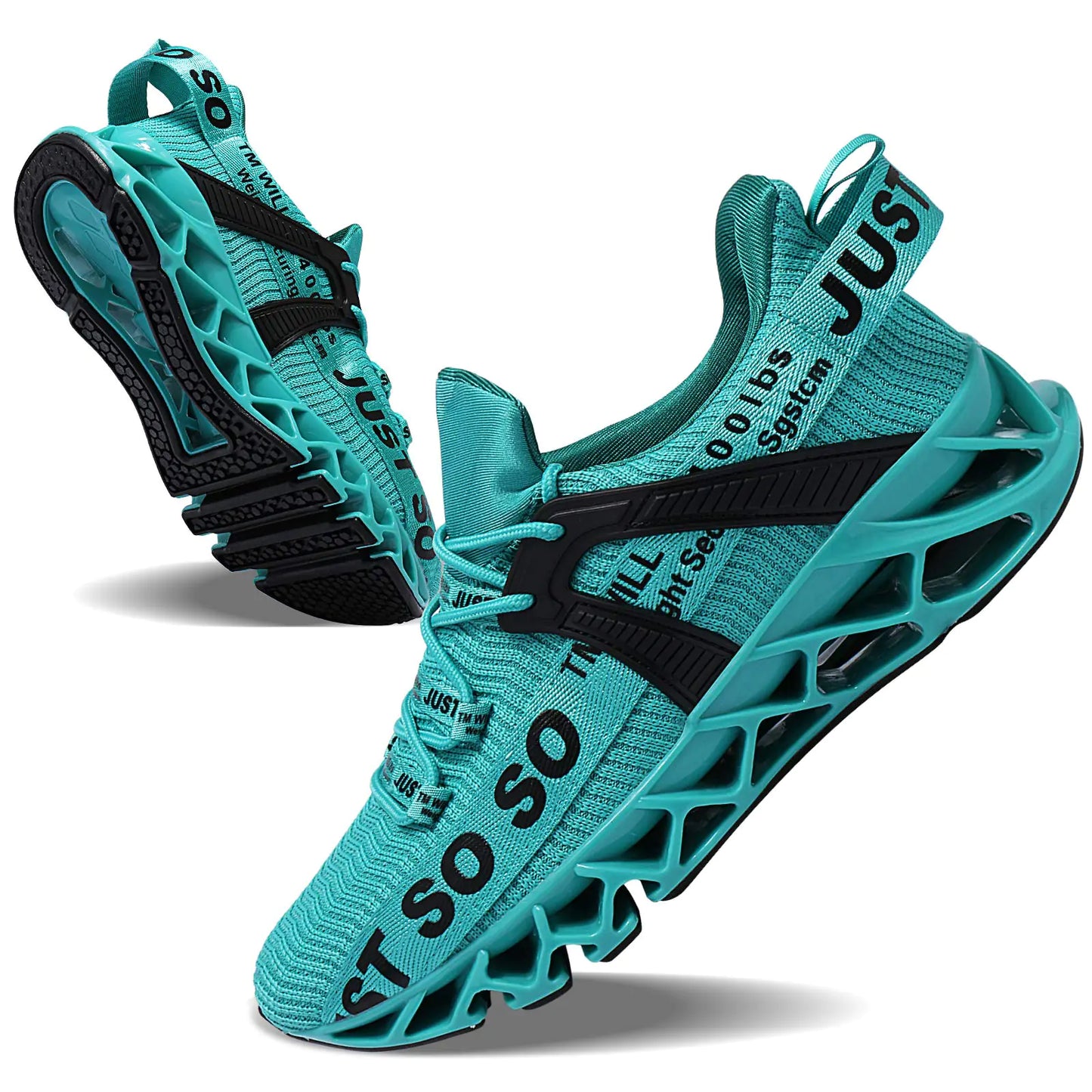 JSLEAP Men Running Shoes Walking Athletic for Men Casual Slip Fashion Sports Outdoor Shoes Lake BlueUS 6.5