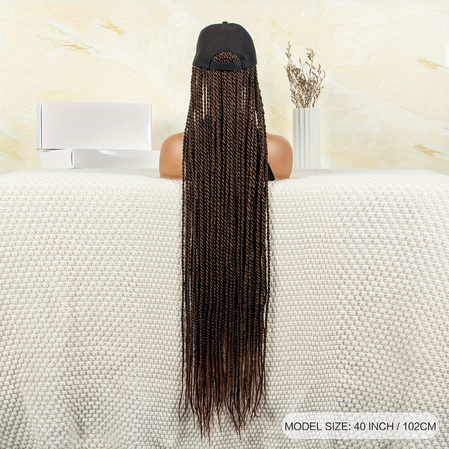 Baseball Hat Hooded Wig Hat Wig Braided Wig Long Wig For Women Synthetic Wig Beginners Friendly Heat Resistant