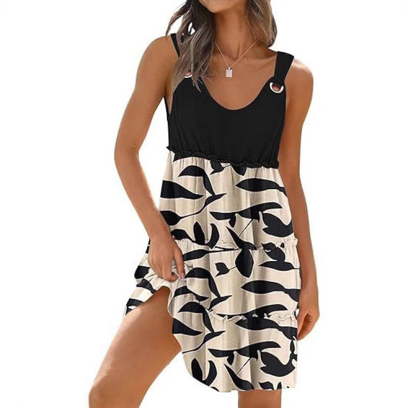 Vacation Swimsuit Smock Bohemian Floral Beach Dress