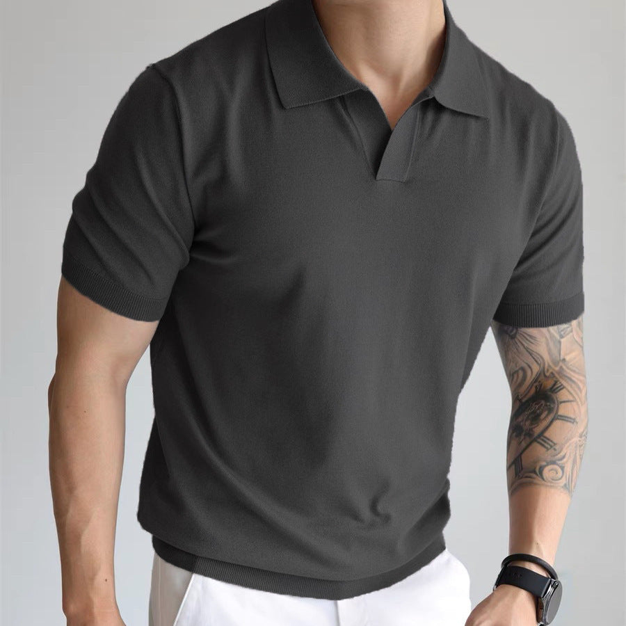 Summer Men's Cool Loose Lapels T-shirt