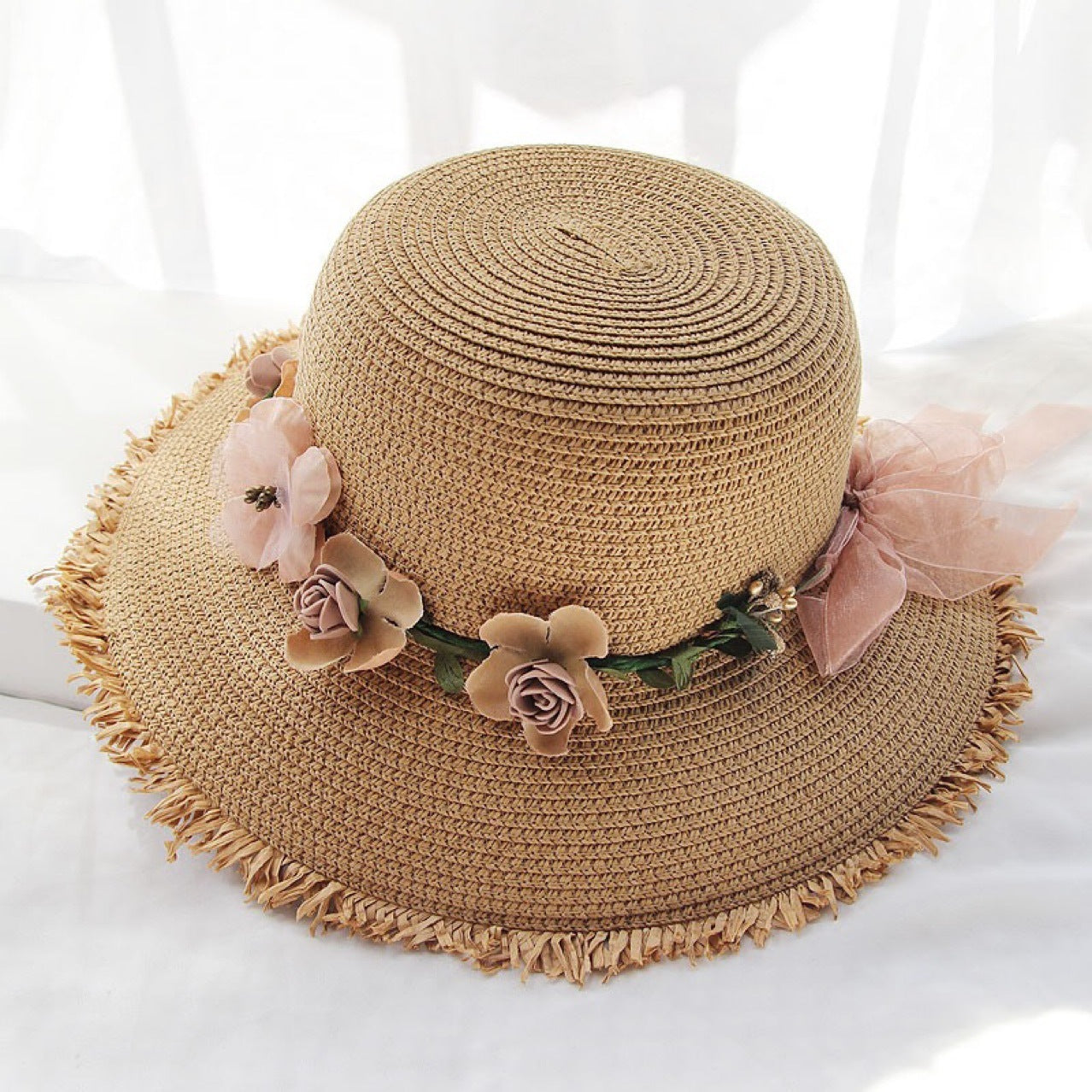 Beach Straw Hat Women's Fresh Seaside Face Covering