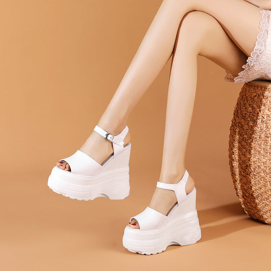 Platform Platform Increased 16cm Casual All-Match Peep Toe Comfortable Sandals