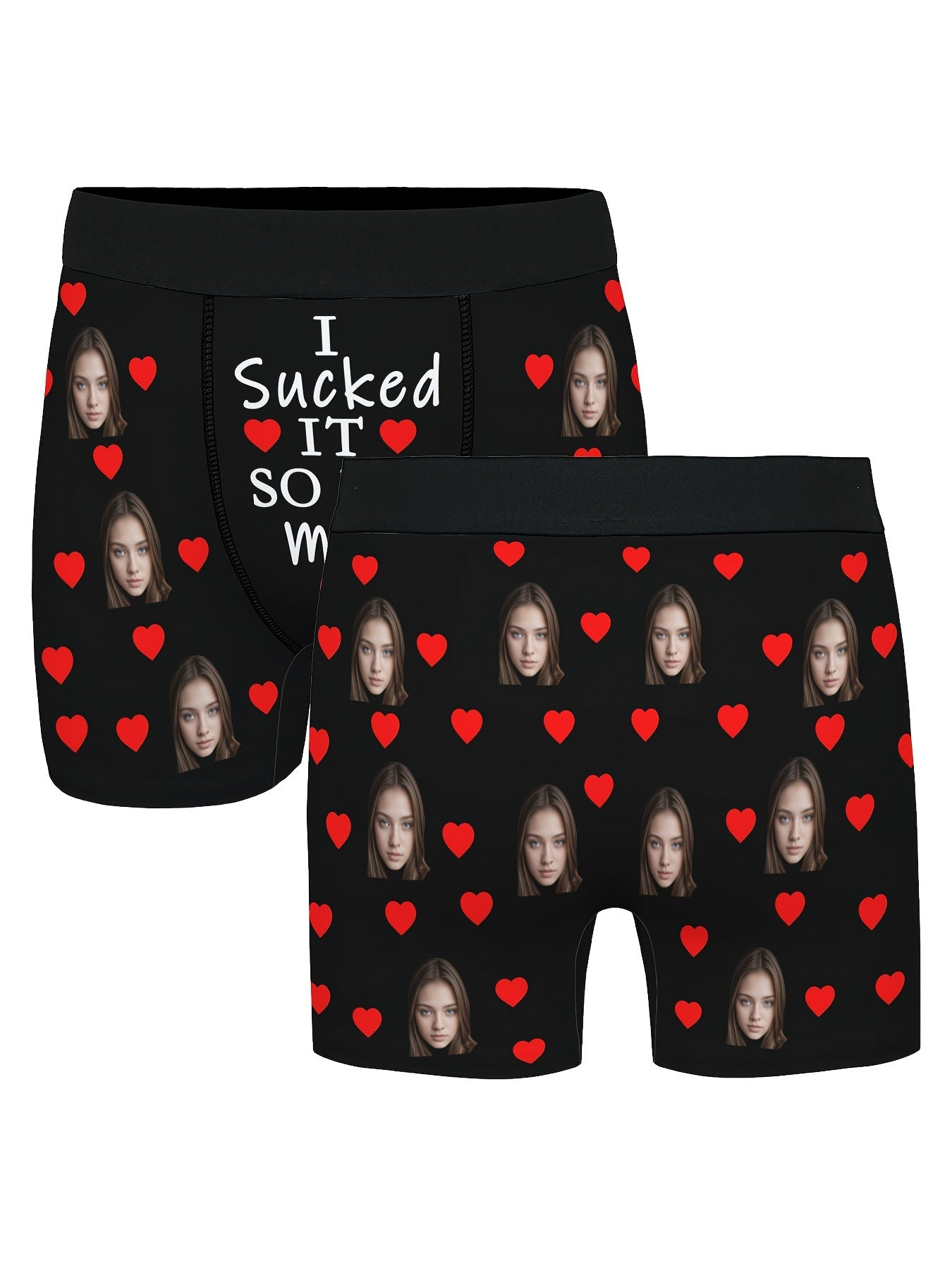 Ultra-Soft Personalized Boxer Briefs with Face Print - Custom Mens Underwear for Boyfriends & Husbands - High Elastic, Comfortable, Humorous I SUCKED IT SO ITS MINE Design - Trendy Gift Idea for Holidays or Birthdays