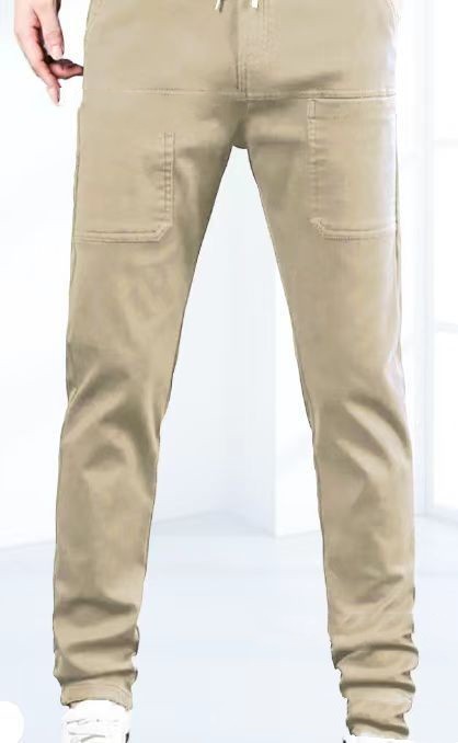 Summer Solid Color Waterproof High Elastic Men's Casual Pants
