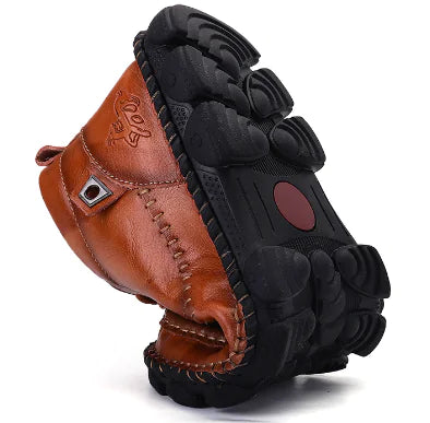 Winter Cowhide Casual British Middle Cut Leather Boots