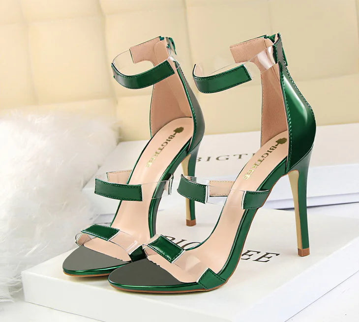 Strap Sandals, Slimming High Heels with Thin Heels