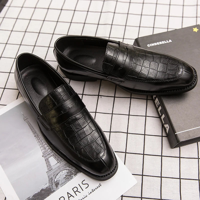 Big Size 38-47 Retro Fashion Slip-on Loafers High Quality Genuine Leather Men's Dress Shoes 2024