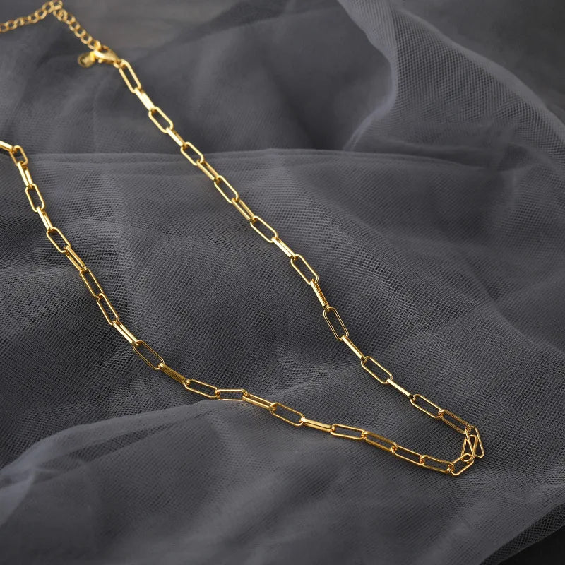 925 Sterling Silver Gold Necklace For Women High Quality Sterling-silver-jewelry  Chain Necklace