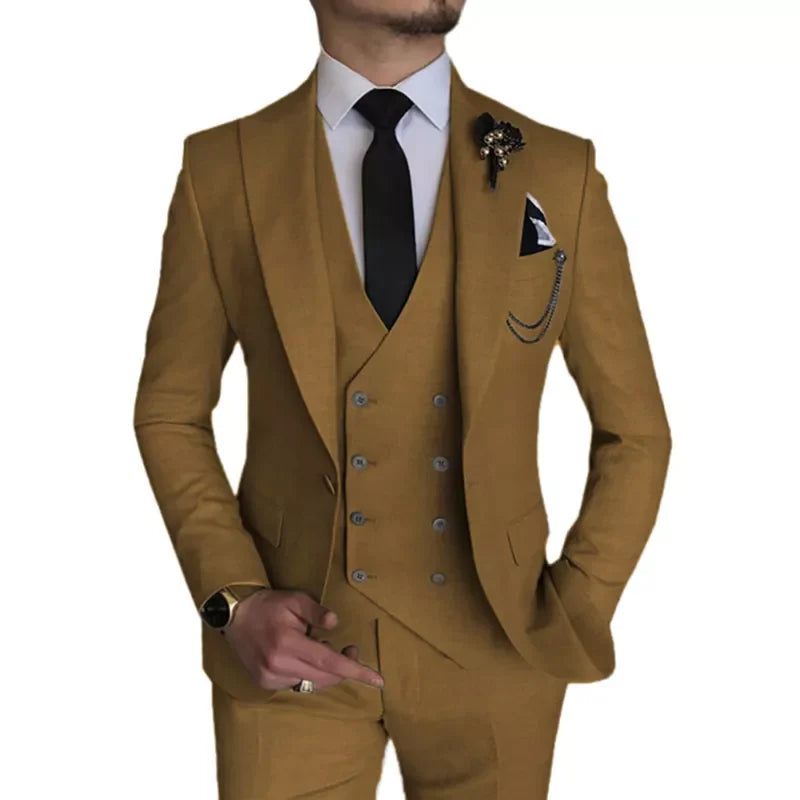 2022 Wedding Tuxedos Latest Groom Suit 3 Pieces Light Blue Groomsmen Formal Party Classic Men Suits