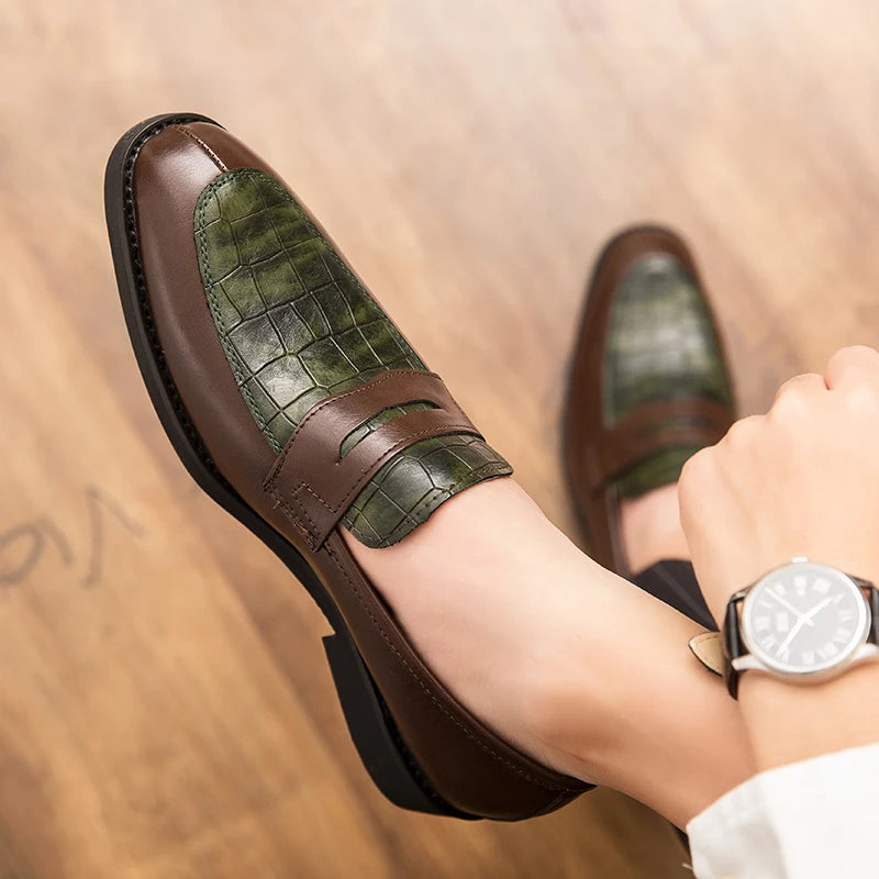 Big Size 38-47 Retro Fashion Slip-on Loafers High Quality Genuine Leather Men's Dress Shoes 2024