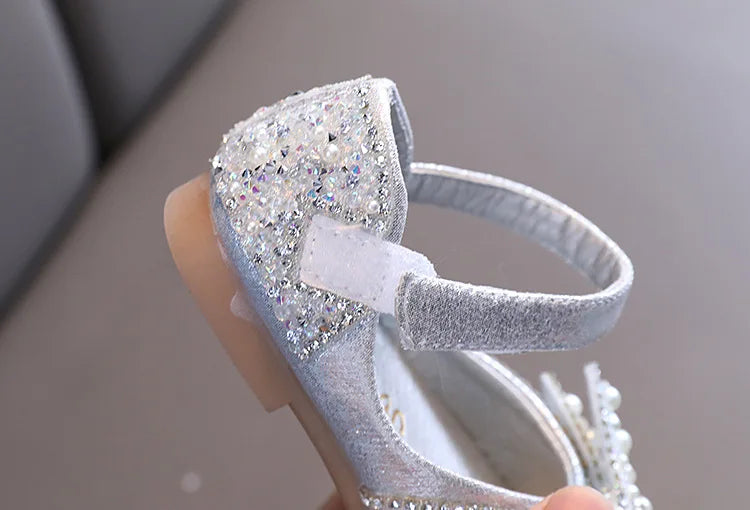 Autumn Girls Leather Shoes Princess Square Rhinestone Bow Single Shoes Fashion Children Performance Wedding Shoes G14