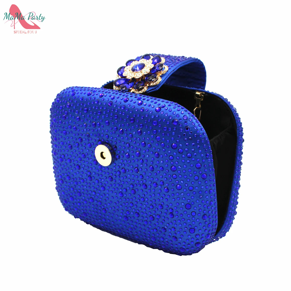 African Mature Women Shoes and Bag to Match in Teal Color Comfortable Heels with Platform for Garden Party