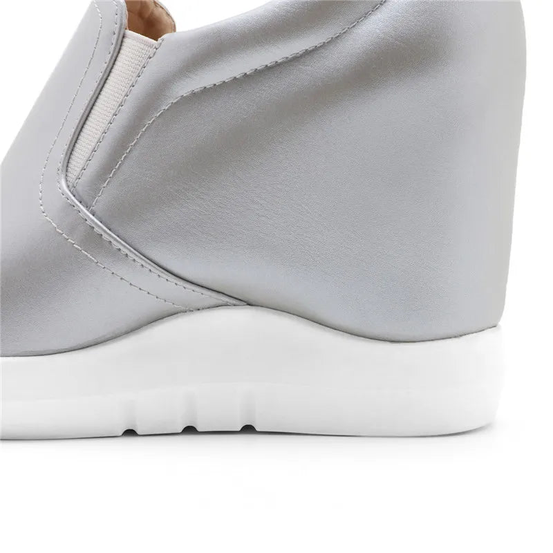 White Wedge Shoes Women Sneakers Spring Autumn Hidden Heels Ladies Loafers Shoes Casual Comfort Wedges Platform Female Shoes