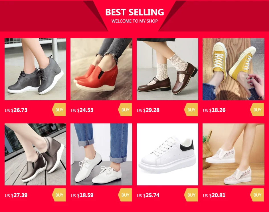 Hidden Platform Wedges Sneakers Women Spring Autumn Casual Shoes On Platform Comfort Wedge Heels Red White Sneaker Female