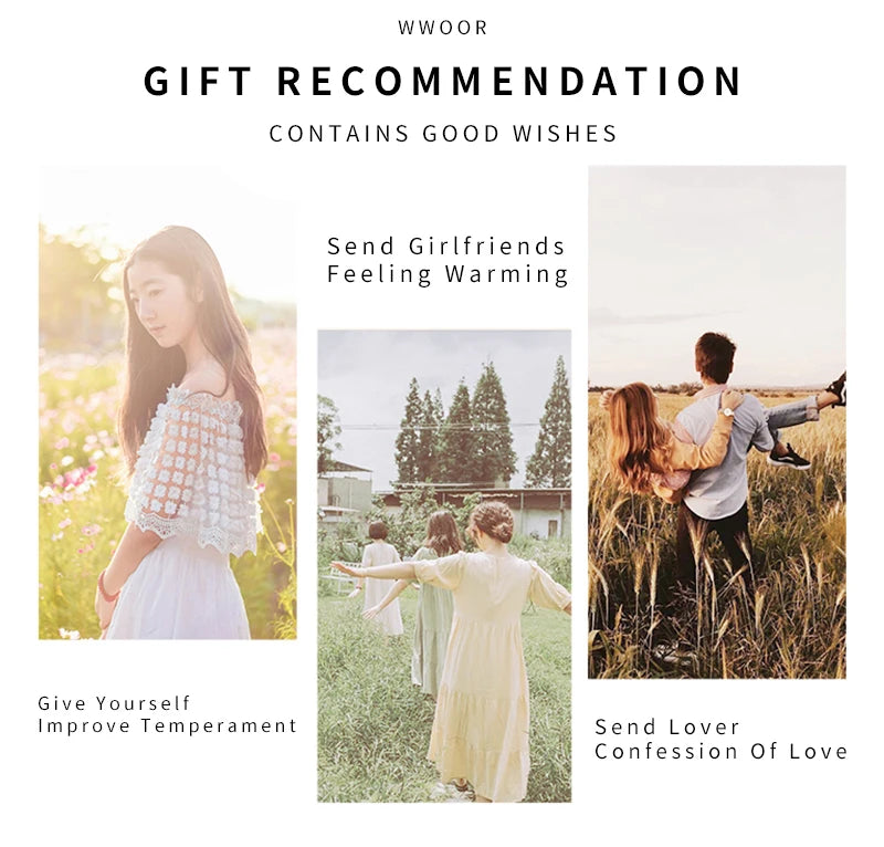 WWOOR Luxury Brand Red Square Watch For Women Quartz Watch Elegant Dress Ladies Wristwatch Simple Female Clock Relogio Feminino