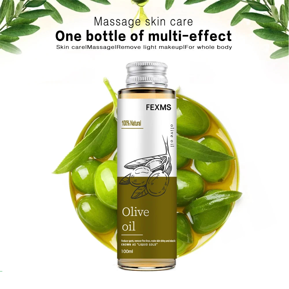 100% Natural Organic Olive Oil. Day Night Moisturizer for Skin Hair Care Face Cuticle Nail Care Natural Body Oils 100ml