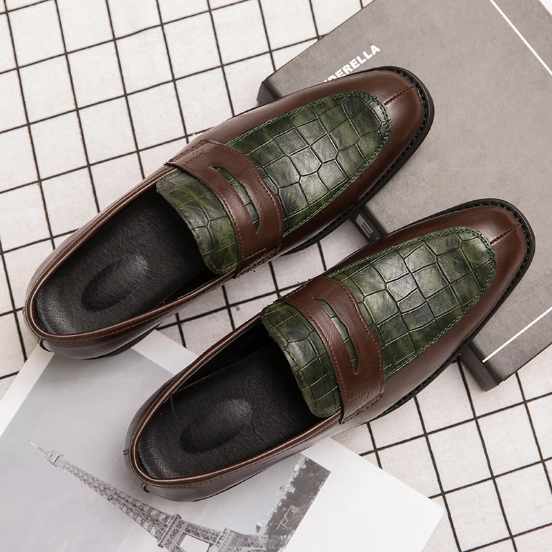 Big Size 38-47 Retro Fashion Slip-on Loafers High Quality Genuine Leather Men's Dress Shoes 2024