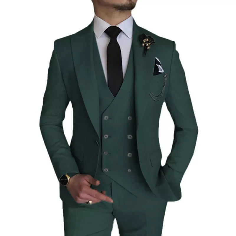 2022 Wedding Tuxedos Latest Groom Suit 3 Pieces Light Blue Groomsmen Formal Party Classic Men Suits