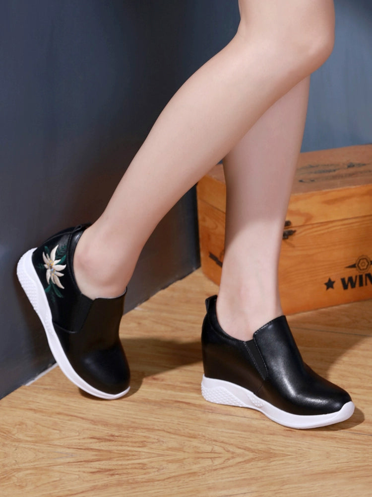 Autumn Insole Height Increasing All-Match Sports Lightweight Fleece-Lined Women's Shoes