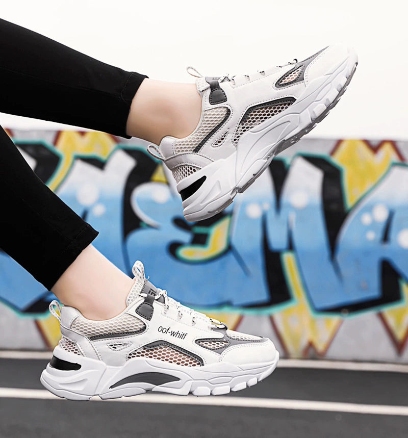 Summer Mesh Men's Breathable Shoes Sneaker Men's Summer Thin Single Mesh Plus Size Teenagers Junior High School Student Mesh Shoes