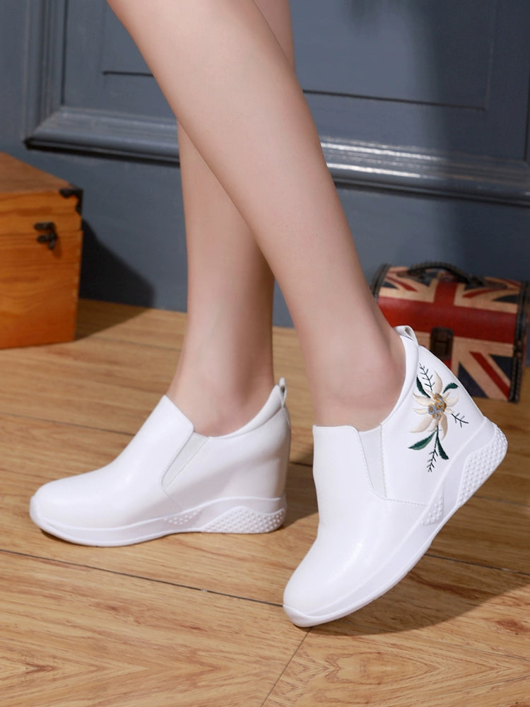 Autumn Insole Height Increasing All-Match Sports Lightweight Fleece-Lined Women's Shoes