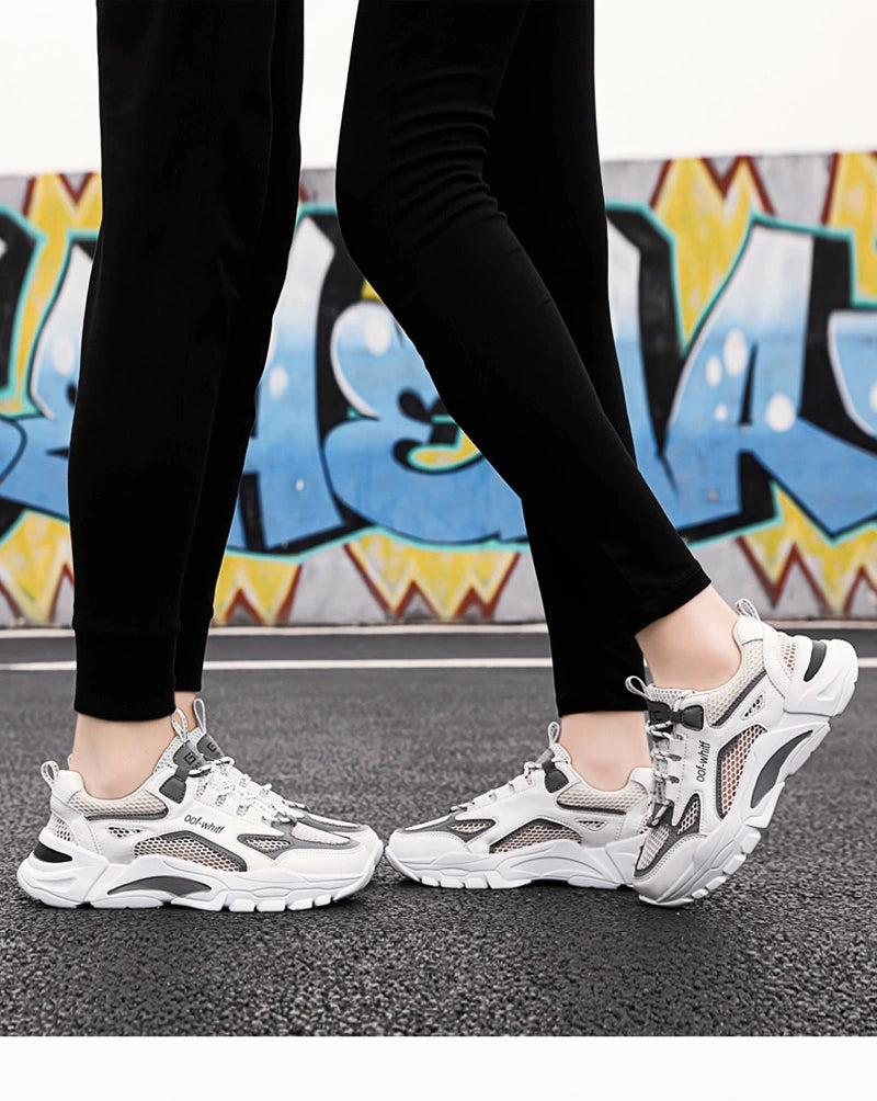 Summer Mesh Men's Breathable Shoes Sneaker Men's Summer Thin Single Mesh Plus Size Teenagers Junior High School Student Mesh Shoes