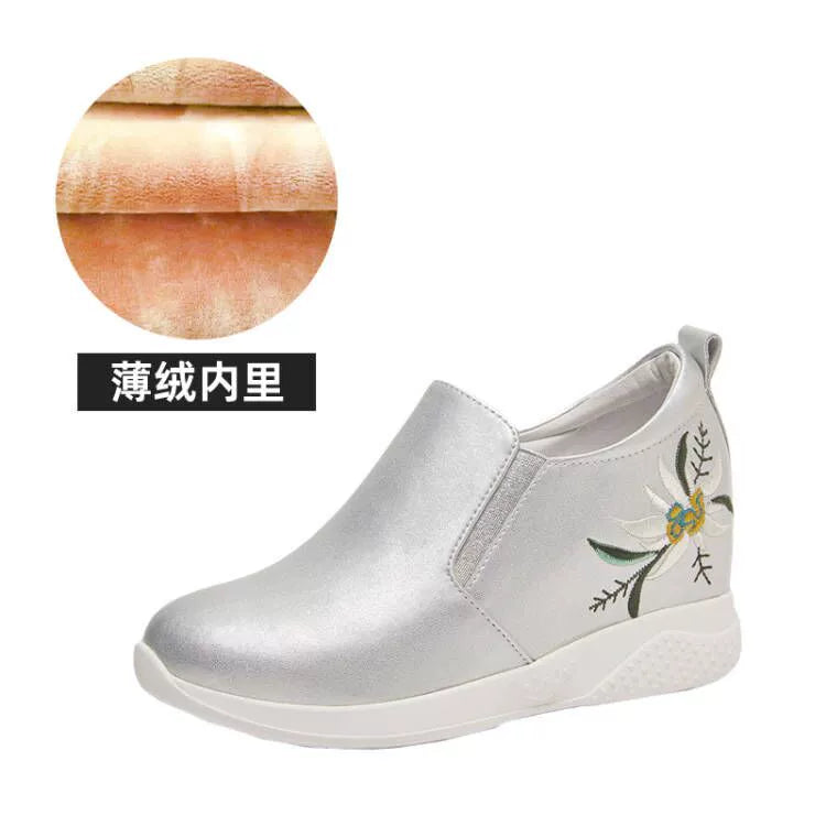 Autumn Insole Height Increasing All-Match Sports Lightweight Fleece-Lined Women's Shoes