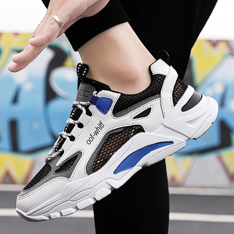 Summer Mesh Men's Breathable Shoes Sneaker Men's Summer Thin Single Mesh Plus Size Teenagers Junior High School Student Mesh Shoes