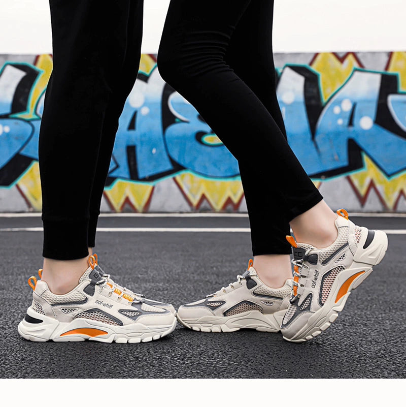 Summer Mesh Men's Breathable Shoes Sneaker Men's Summer Thin Single Mesh Plus Size Teenagers Junior High School Student Mesh Shoes