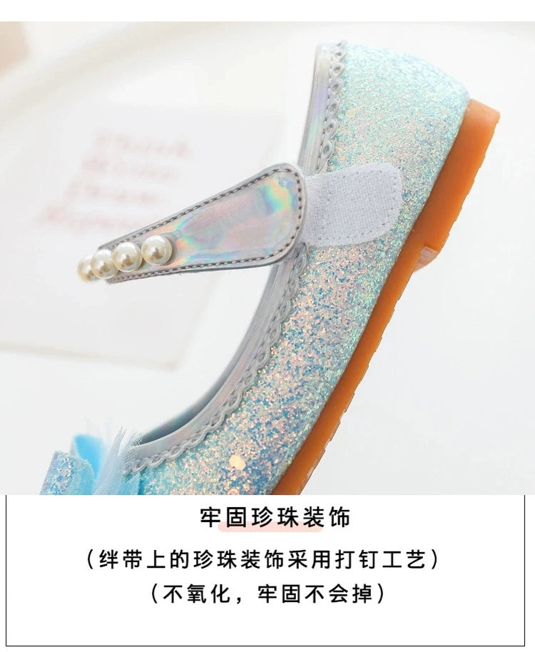 Baby Girl's Princess Shoes Leisure Candy Color Bowtie Kids Ballet Flats Toddler Light Rhinestone Pearl Autumn Children Flat Shoe