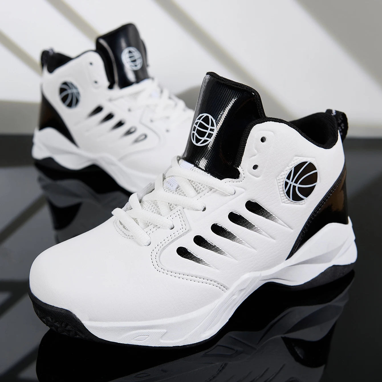 Kids High-Top Basketball Shoes - Anti-Slip Breathable Athletic Sneakers