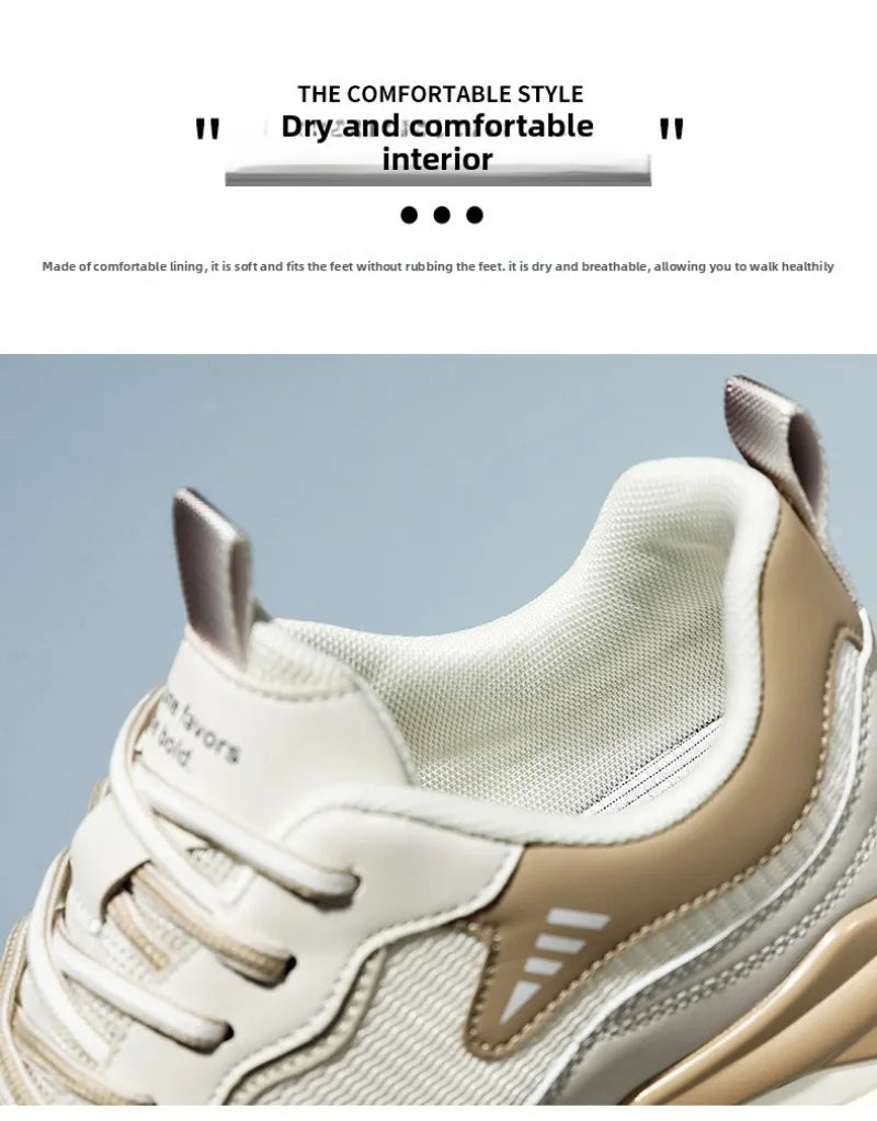 2025 Men's Shoes Autumn Sports Shoes Versatile Casual Shoe Running Anti Slip Height Increasing Dad Trendy Shoe Summer