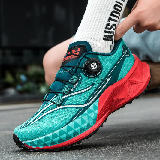 2025 New Lightweight Outdoor Casual Sports Shoes With Rotating Buckle Carbon Plate And Popcorn Outsole Running Shoes For Men