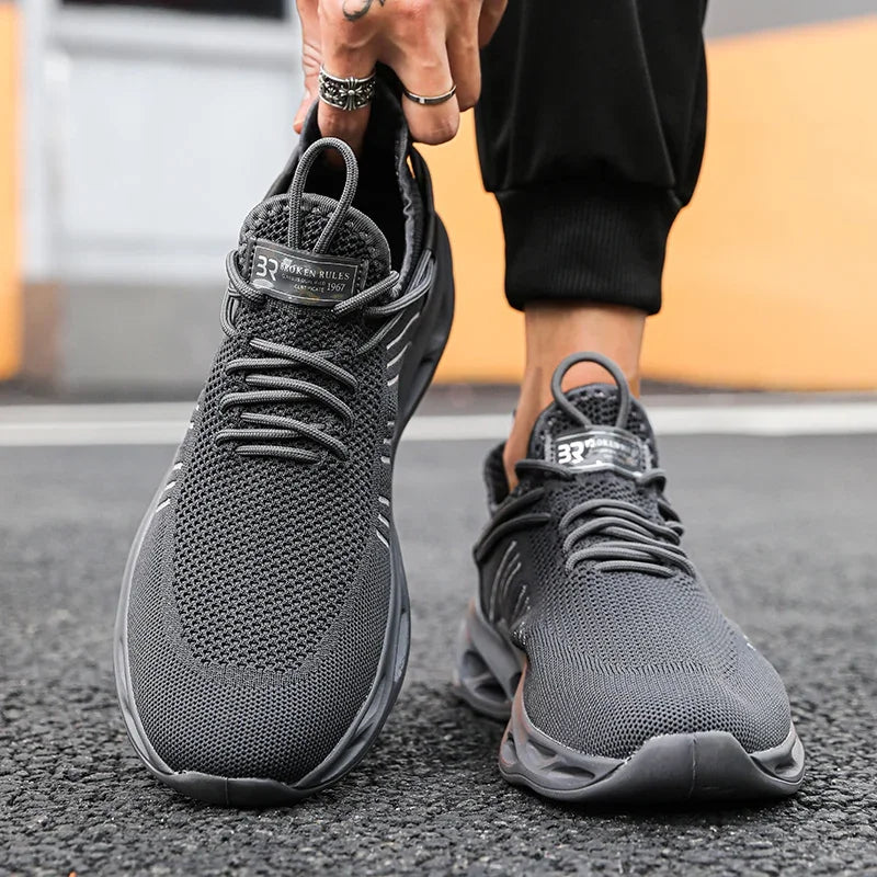 YRZL Sports Shoes Men Breathable Sneakers Comfortable Jogging Shoes for Men Non Slip Outdoor Walking Shoes Mesh Casual Sneakers