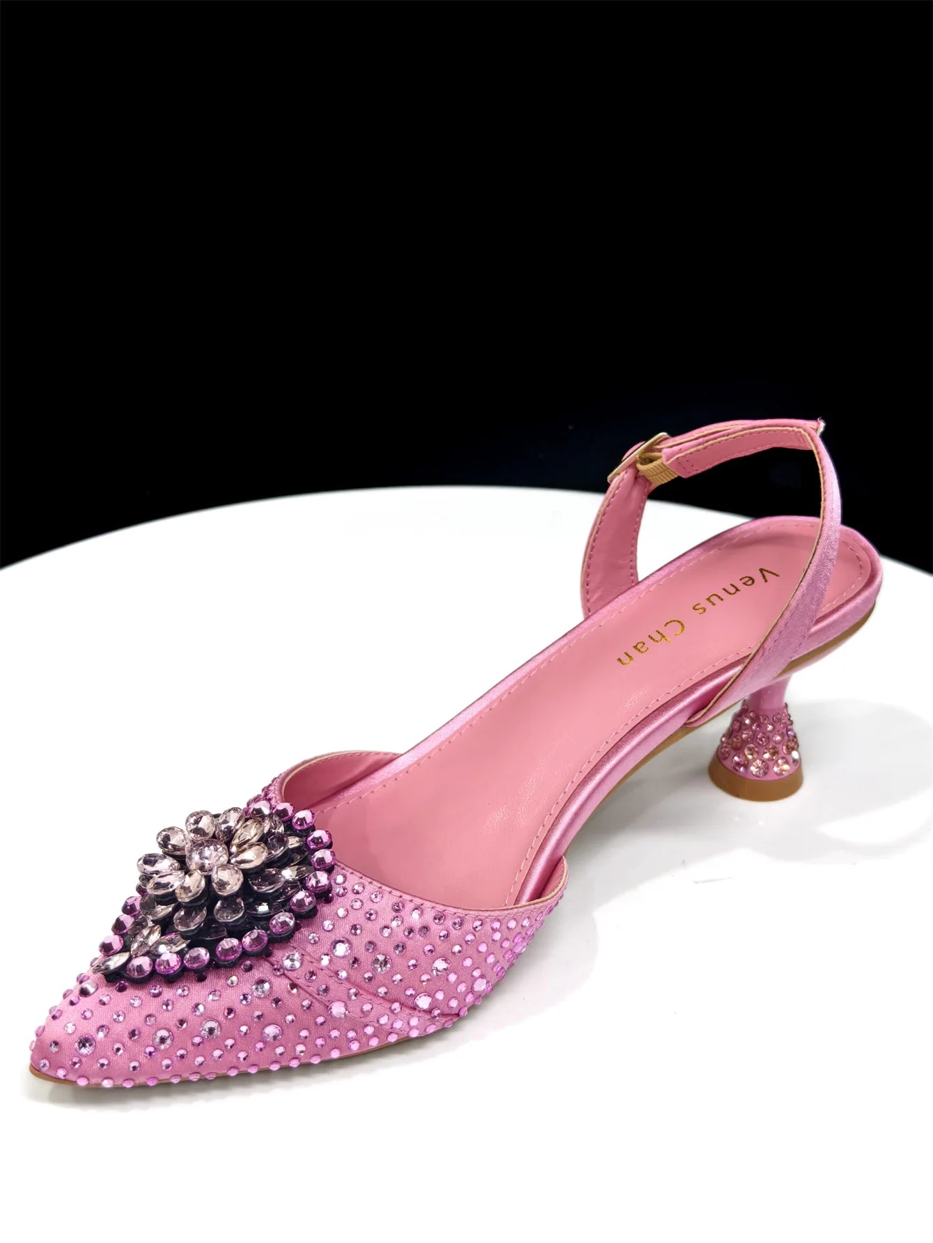 Pointed Toe High Heels Sandals for Women 2025 Elegant Blue Diamond Pumps Italian Shoes and Bags Matching Set