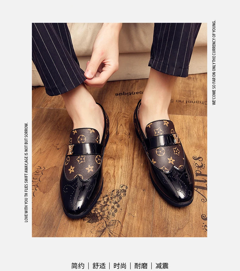 Doudou Shoes New Men's British Business Genuine Leather Slip-On Soft Leather Shoes Pointed Toe Hairstylist Versatile Trendy Shoe
