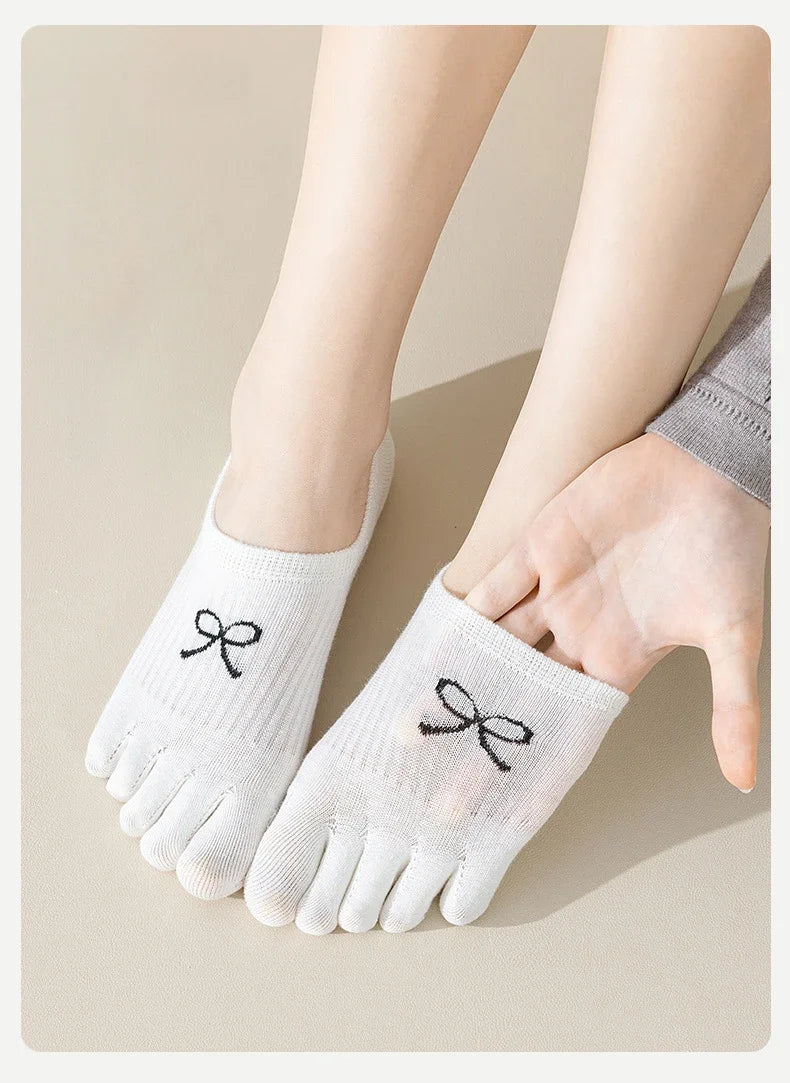 5 Pairs Five Finger Socks Women  Anti-slip Cotton Toe Socks with Separate Fingers Sports Summer Thin Slipper Socks