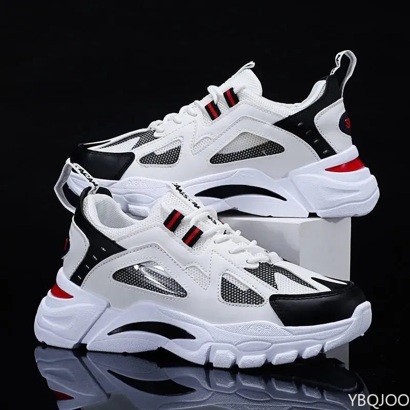 New Men's Shoes Spring Autumn Breathable Mesh Shoes Thick soled Height Increasing Shoes Men's Versatile Trendy Sports Shoes