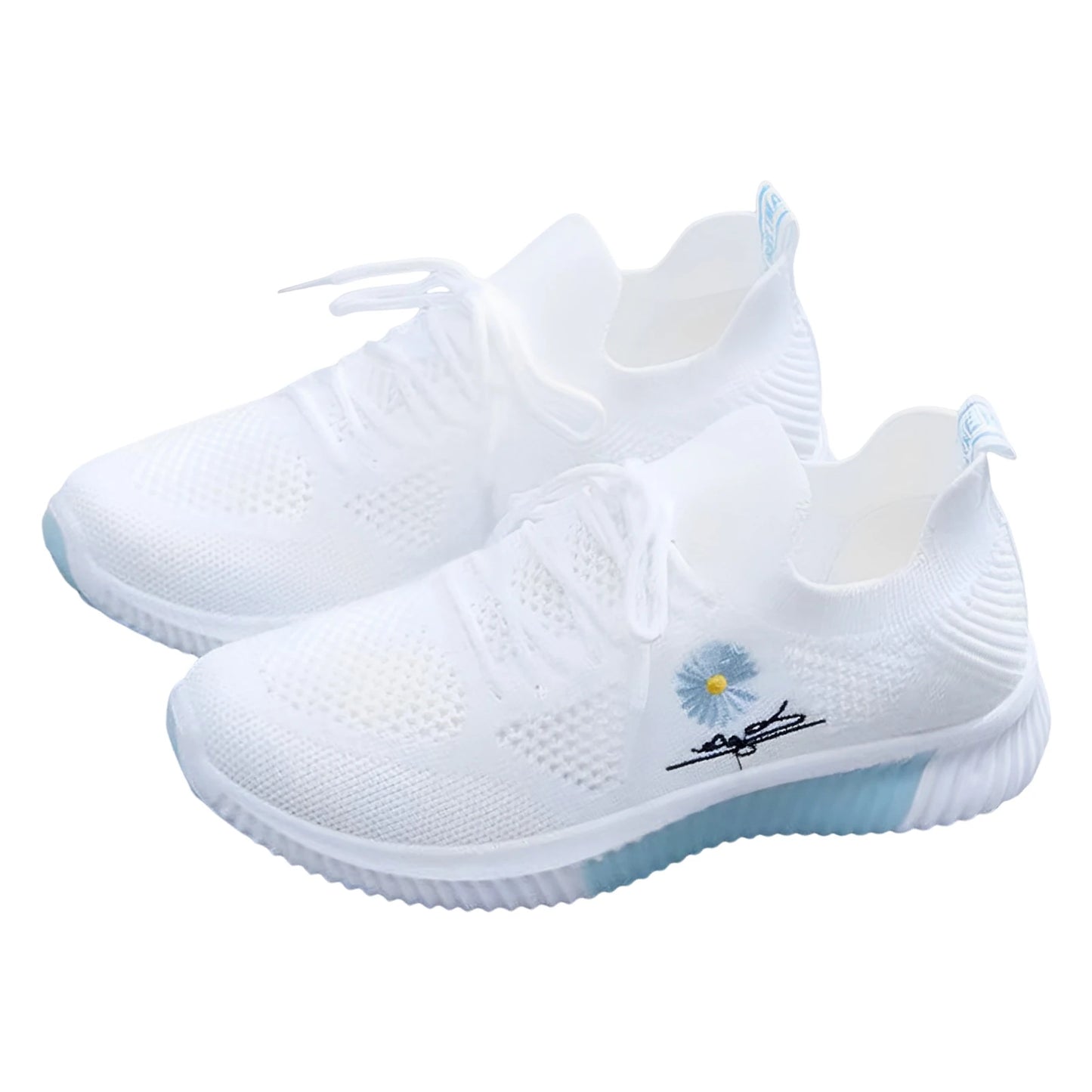 Women Lace Up Mesh Sneakers All Match Walking Shoes Outdoor Sneakers for Office Home Outdoor Wear